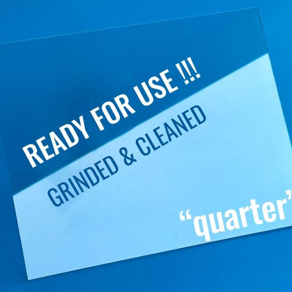 Zebra Ground & Cleaned - Ready For Use Clear "Quarter Plate" Glass Plates (Pack of 10)